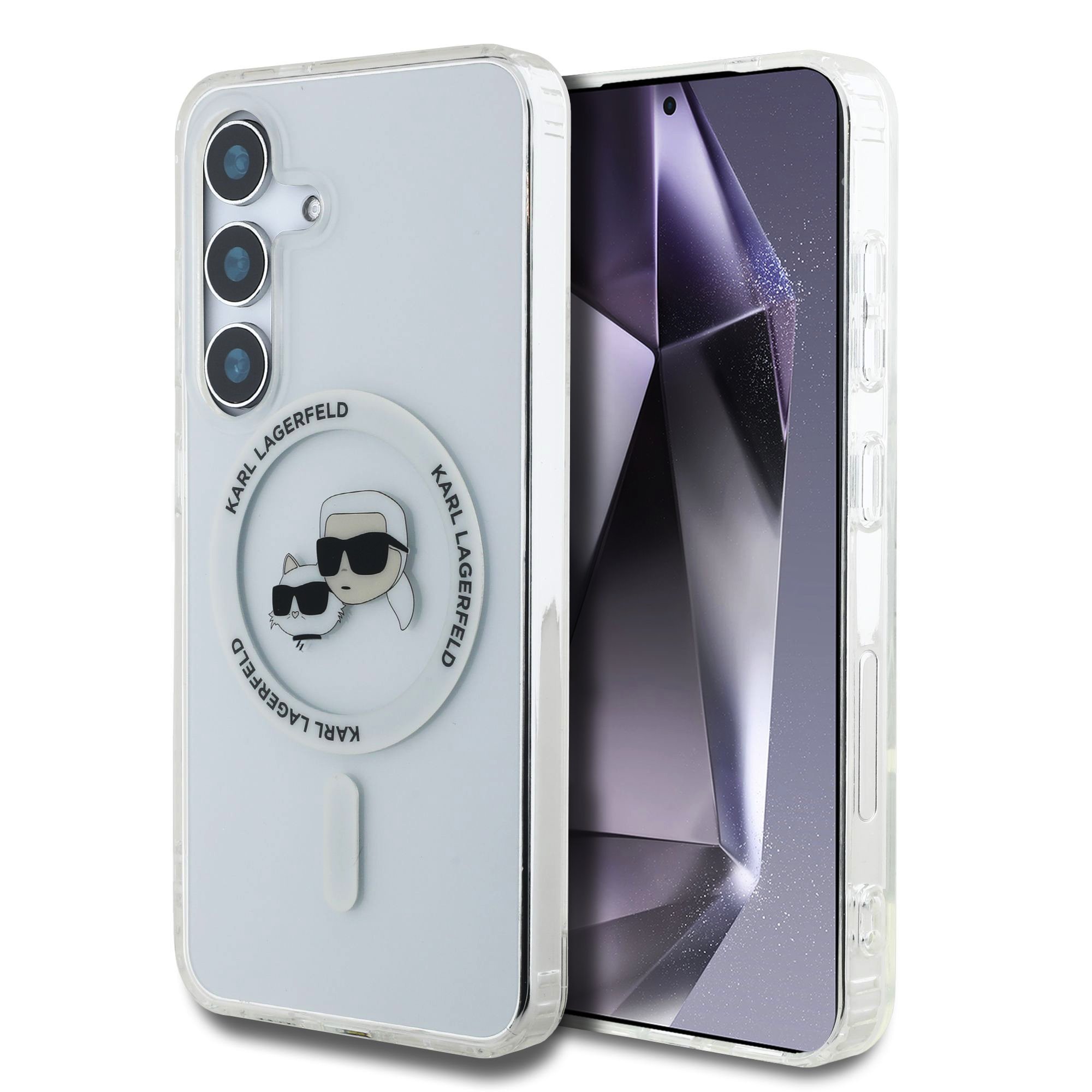 Калъф Karl Lagerfeld KLHMS25MHLSKCH Samsung S25 Pus IML K/CH Heads MagSafe Transparent