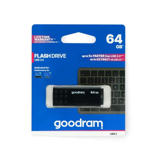 GOODRAM Flash Drive UME3 64GB, USB 3 /черна/