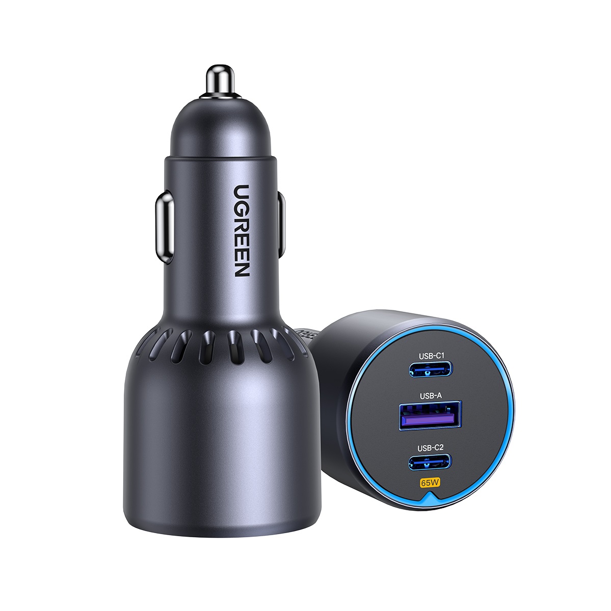 UGREEN 12V 75W, USB-A + 2xUSB-C, графит - EC703/35024