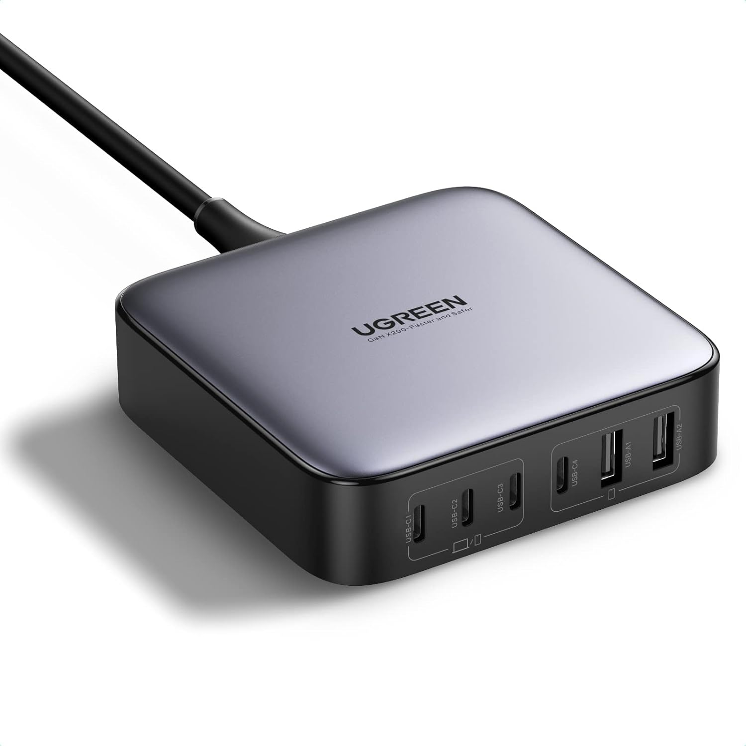 UGREEN 220V 200W, 2xUSB-A, 4xUSB-C, Desktop Station GaN, графит - CD271 / 40914