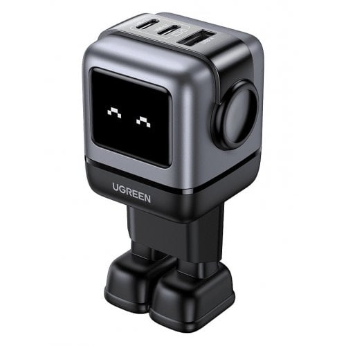 UGREEN 220V 65W, USB-A, 2xUSB-C Nexode RG Robot GaN, графит - CD361/25685B
