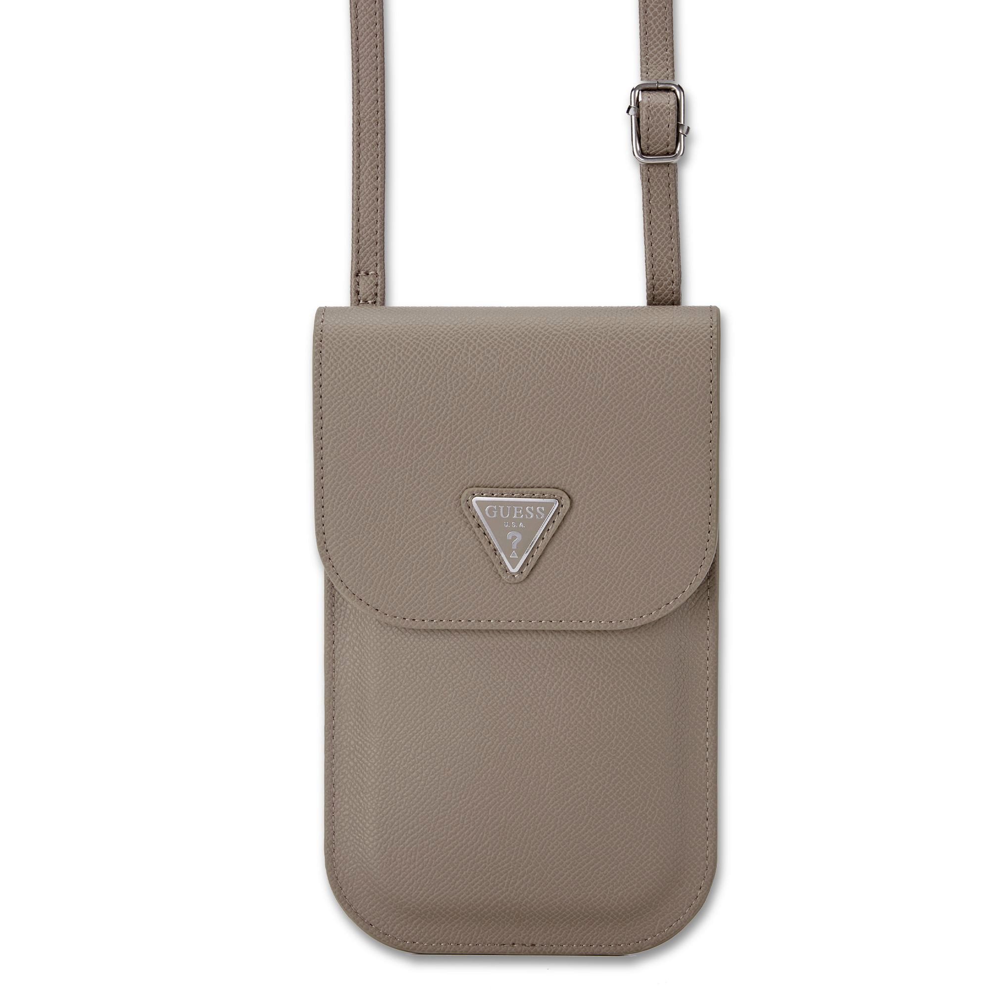 GUESS Калъф/Чанта, PU Grained Triangle Logo, кафяв - GUCWBPGTSPSW