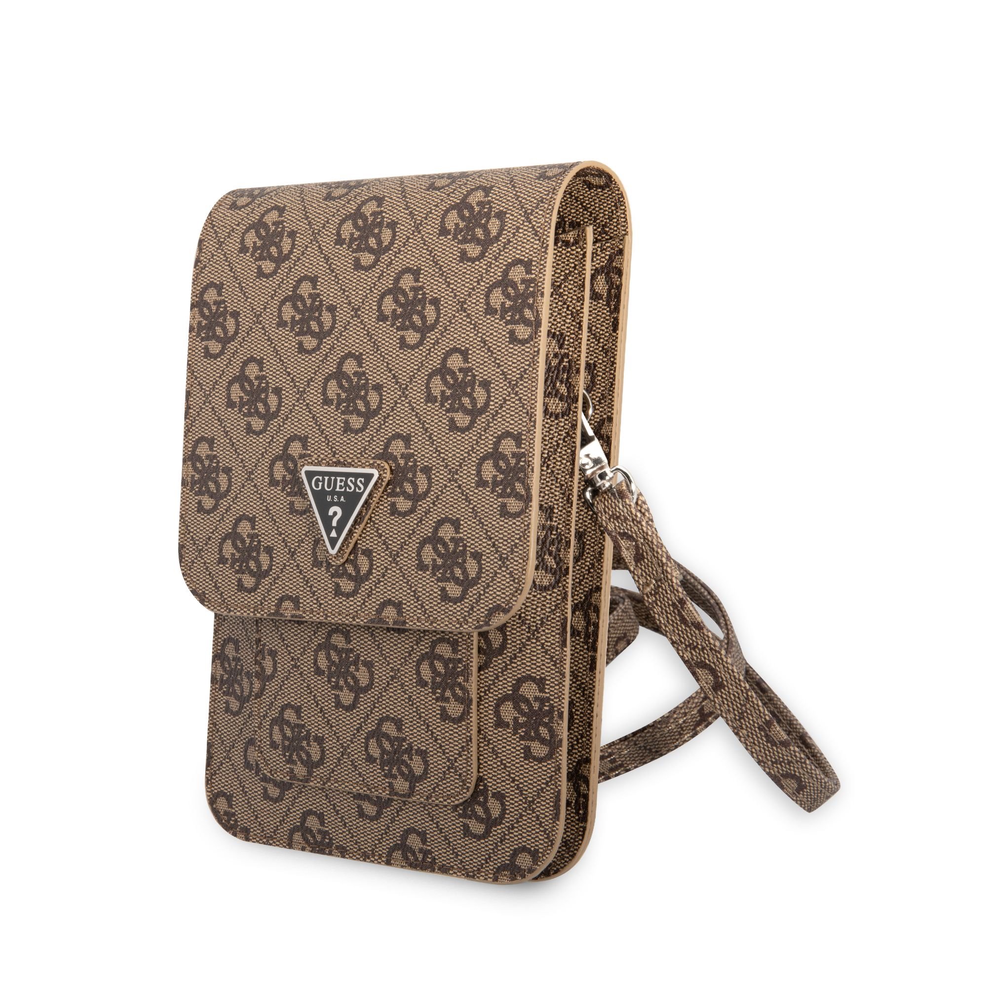 GUESS Калъф/Чанта, PU 4G Triangle Logo Phone Bag, кафяв - GUWBP4TMBR