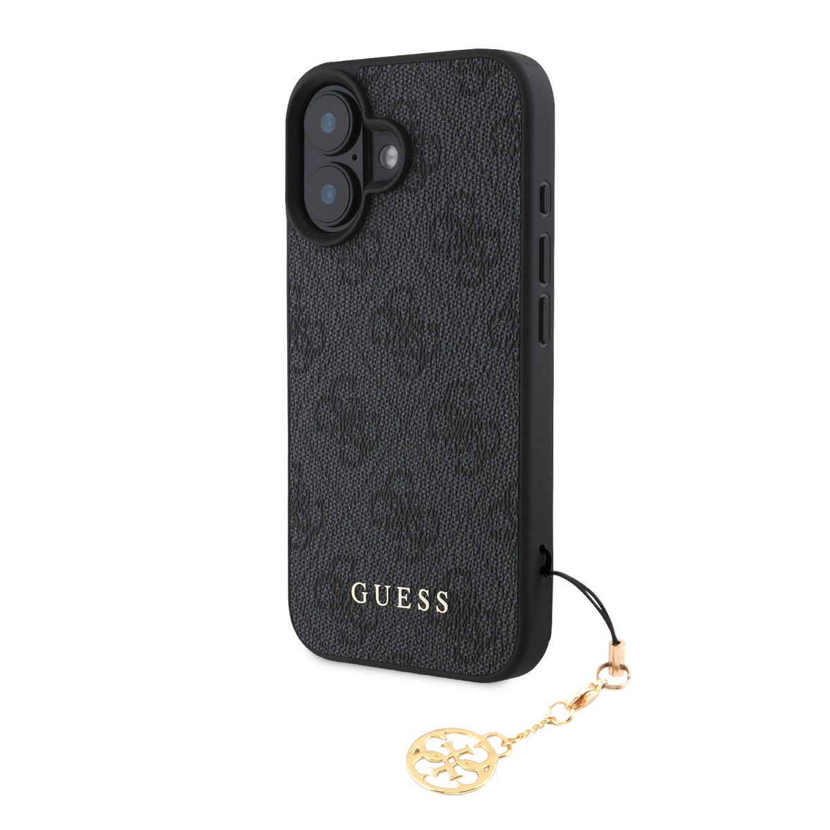 GUESS Калъф Apple iPhone 16, 4G Charm Tone on Tone, сив - GUHCP16SGF4GCK