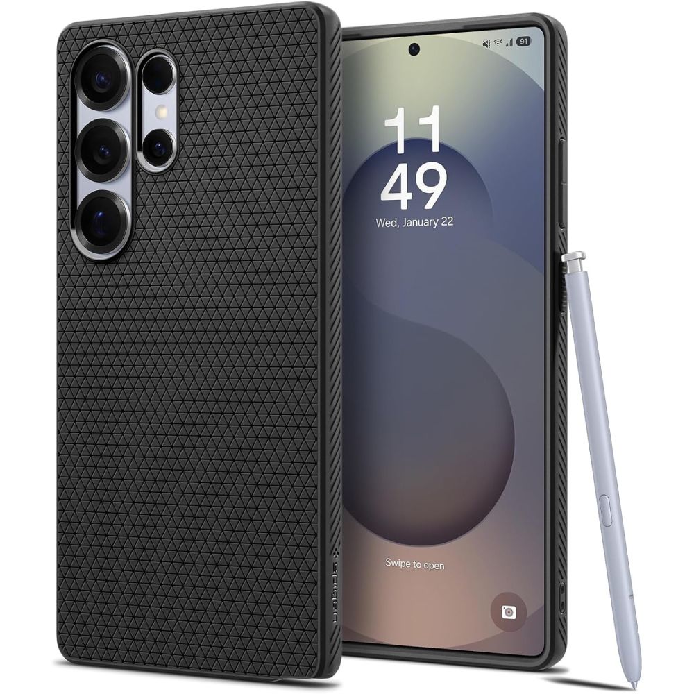 SPIGEN Калъф Samsung S25 Ultra, Liquid Air, черен мат - ACS08953