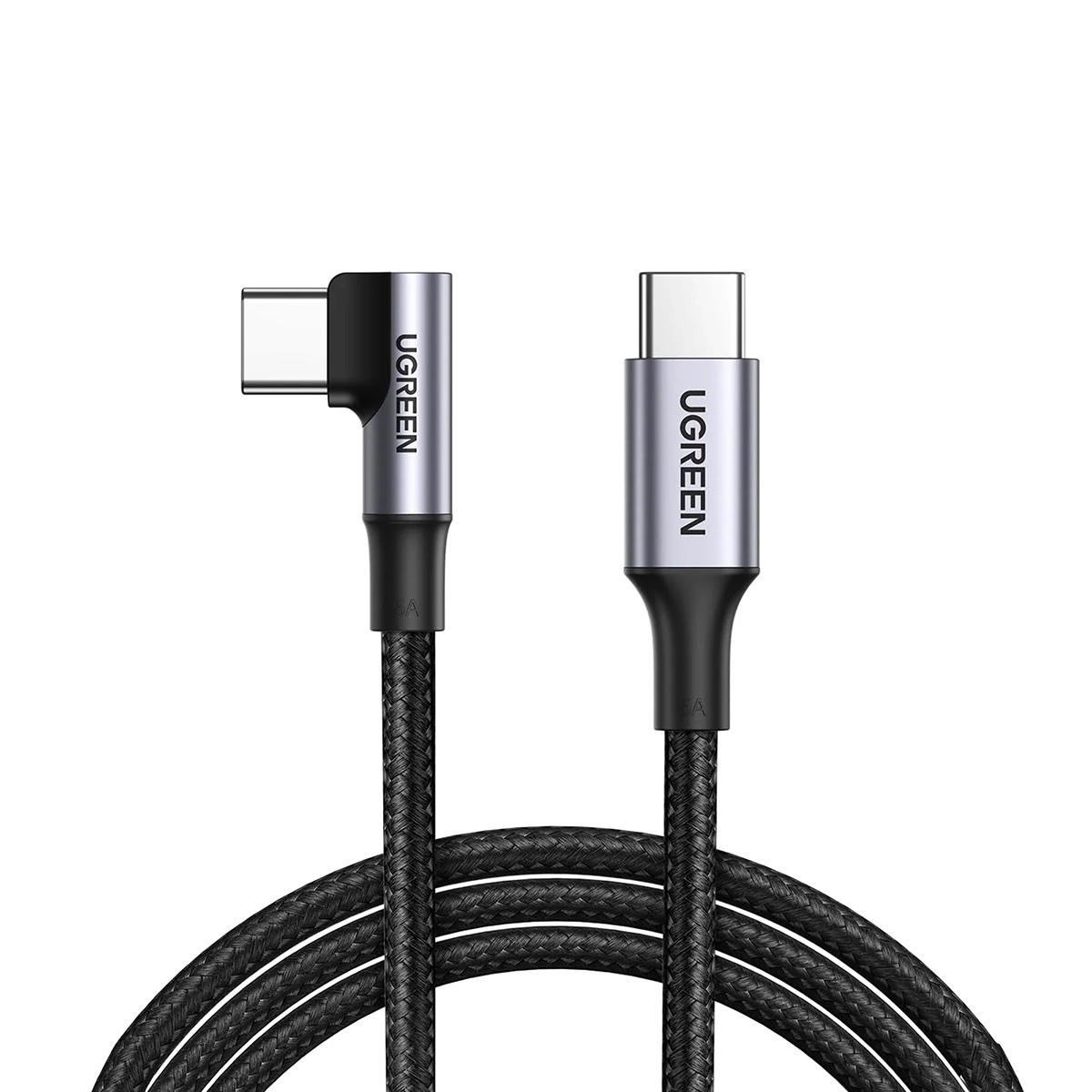 UGREEN Кабел Type-C - Type-C, 1м, 100W, PD Fast Charging 90 Degree, черен - US334/70643