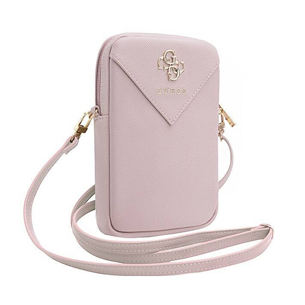 GUESS Калъф/Чанта, PU Grained 4G Metal Logo Wallet, розов - GUWBZPGSTEGP