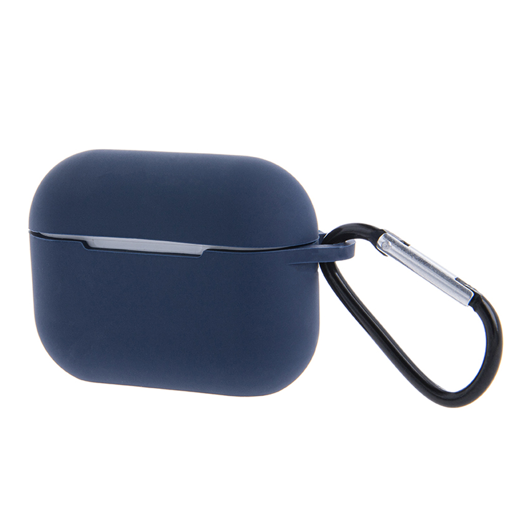 Калъф Silicone case ANC за AirPods 4 с карабинер, син