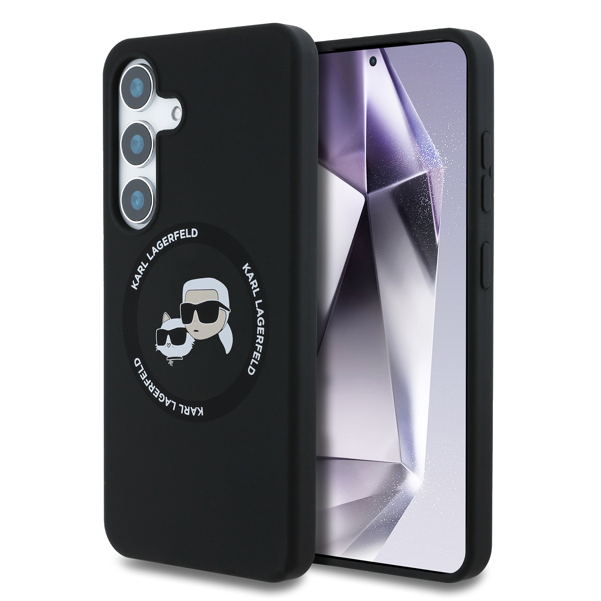 Karl Lagerfeld Калъф Samsung S25, Plus Liquid Silicone K&CH Heads MagSafe /черен/ - KLHMS25MSKCHTCK