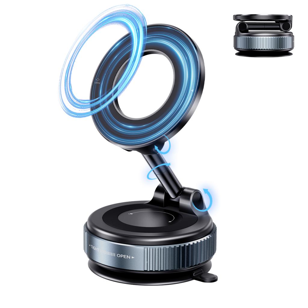 XO Холдер Magnetic Suction cup, Manual locking с вакуум C169 /черен/