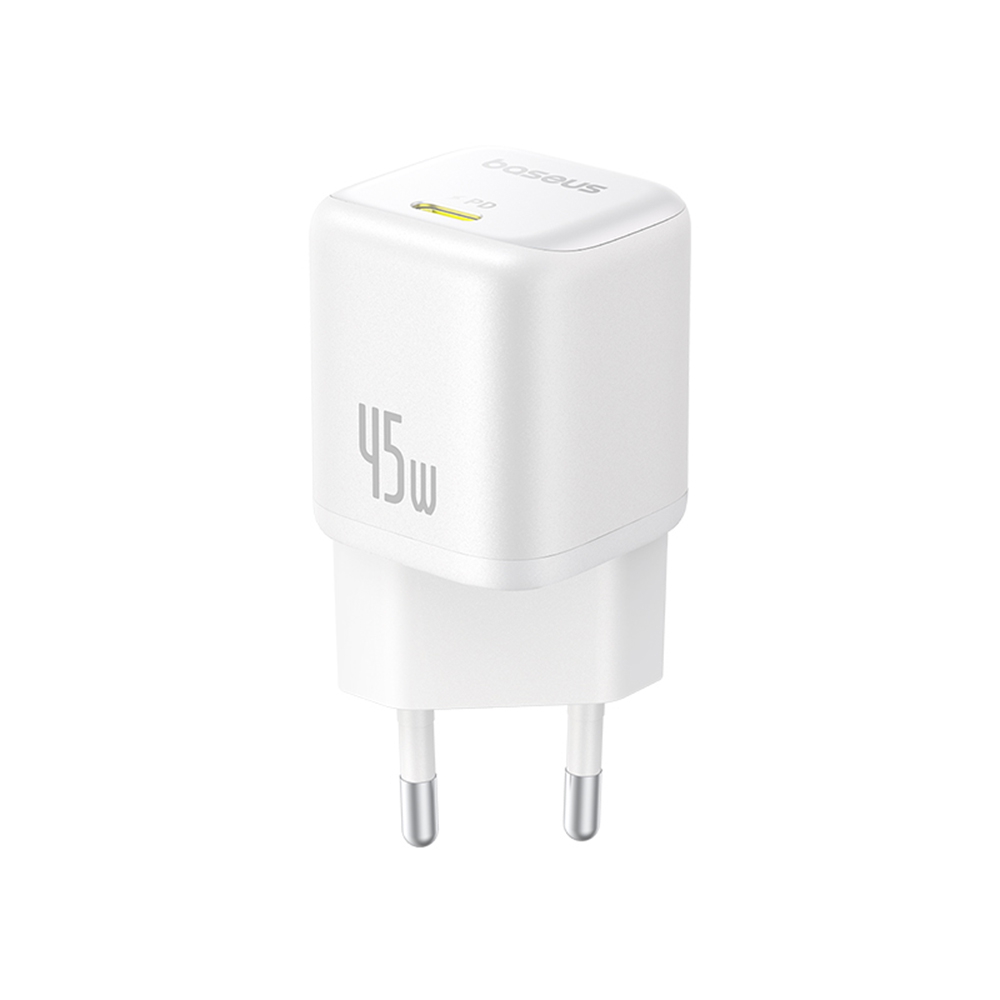 BASEUS 220V 45W, USB-C, PicoGo GaN /бял/- P10176800213-00