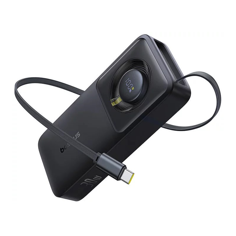 BASEUS Power Bank 10000 mAh 30W, Free2Pull /черен/ - P10073701123-00
