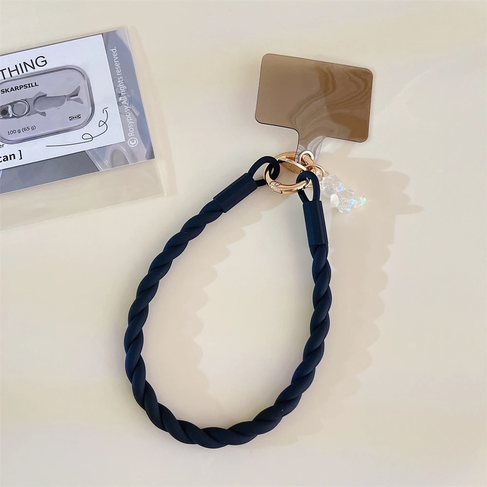 Accessory/ Wristband/ Keychain Silicone Bear charm /black/