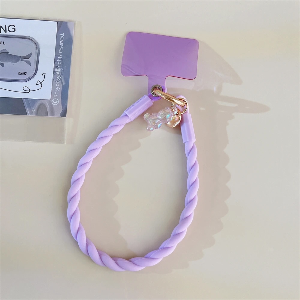 Accessory/ Wristband/ Keychain Silicone Bear charm /violet/