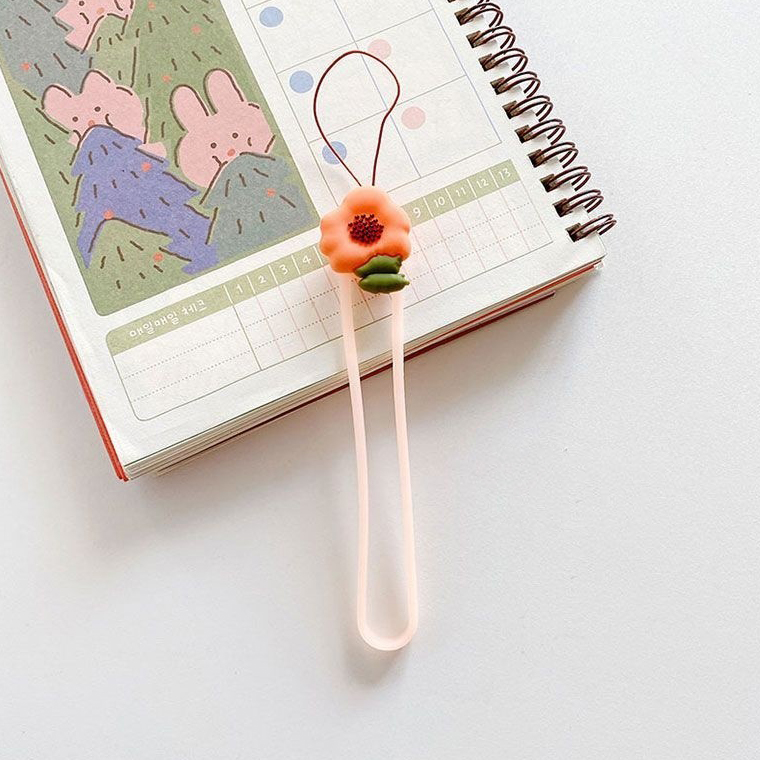 Accessory/ Wristband/ Keychain Soft rope /orange flower/