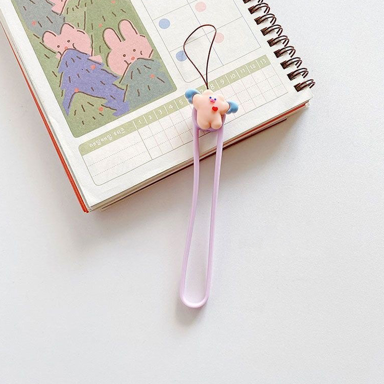 Accessory/ Wristband/ Keychain Silicone Silky Ring /purple flying bear/