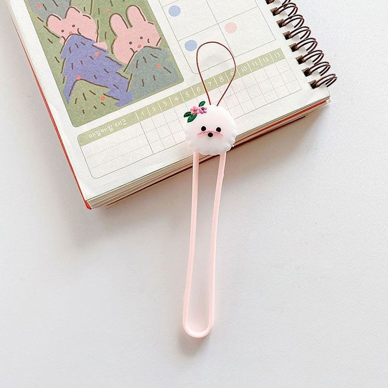 Accessory/ Wristband/ Keychain Silicone Silky Ring /pink pudel/