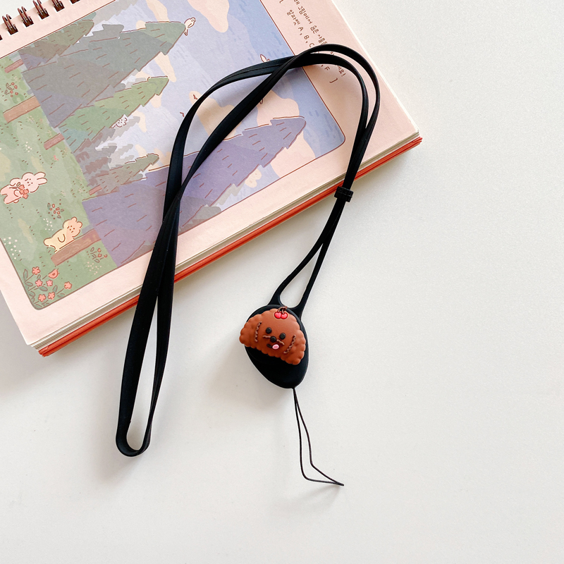 Аксесоар/ Връзка 2in1 Soft lanyard rope /черен пудел/