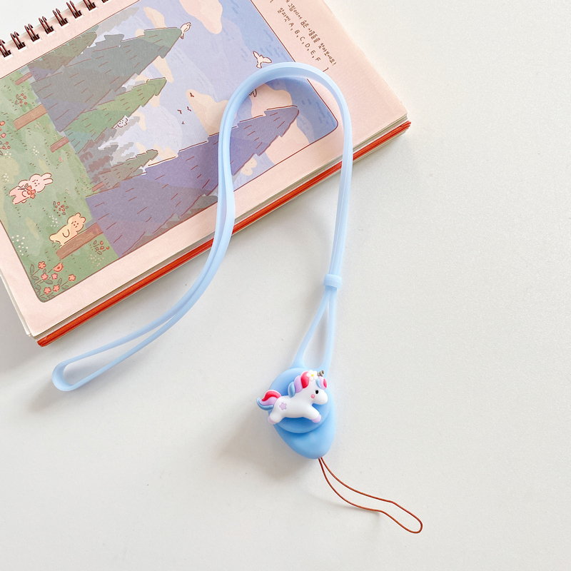 Аксесоар/ Връзка 2in1 Soft lanyard rope /син еднорог/