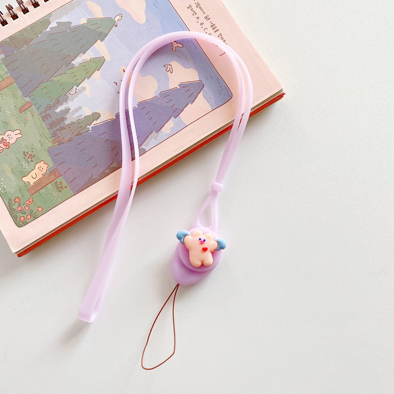 Accessory/ Wristband/ Soft lanyard rope /purple flying bear/