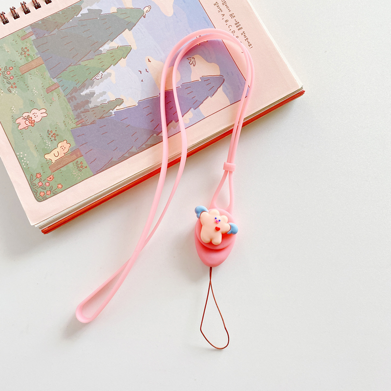 Accessory/ Wristband/ Soft lanyard rope /pink flying bear/