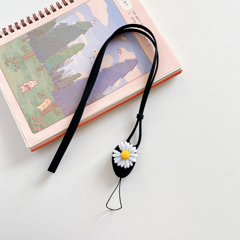 Аксесоар/ Връзка 2in1 Soft lanyard rope /черна маргаритка/