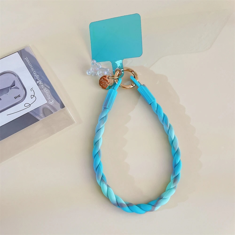Accessory/ Wristband/ Keychain Silicone Bear charm /mint/