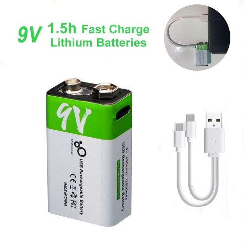 SMARTOOOLS Батерия 9V Rechargeable Type-C, 650mAh