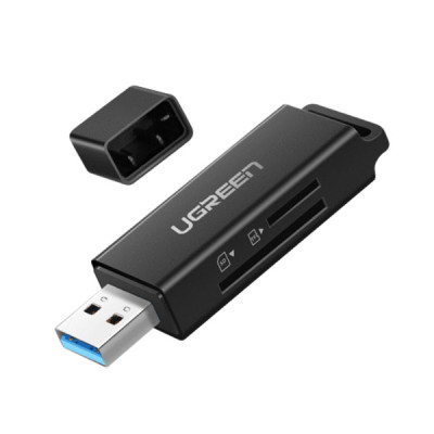 UGREEN Преходник Адаптер USB-A към SD/MicroSD /черен/ - CM104 / 40752