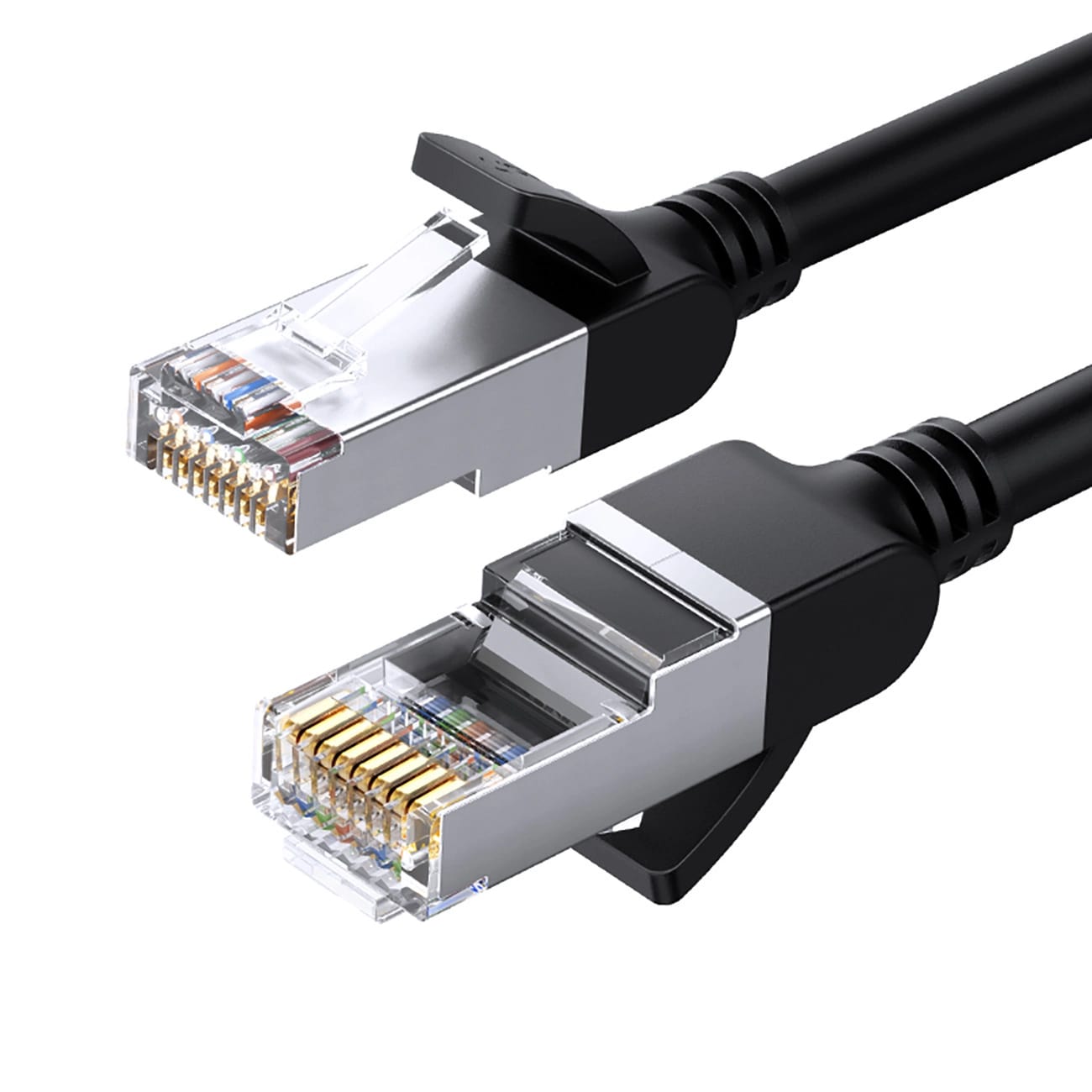 UGREEN LAN кабел Cat6 Flat pure copper 0.5m /черен/ - NW101 / 50183