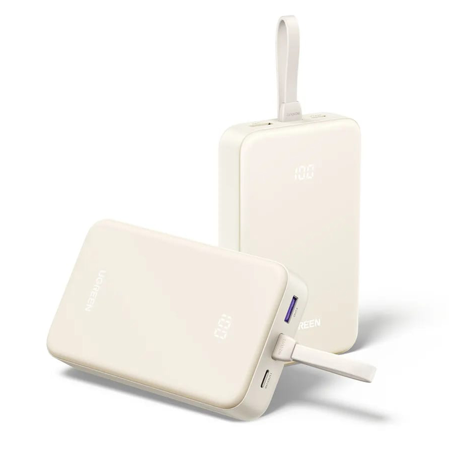 UGREEN Power Bank 20000 mAh 30W with built-in cable C-C /white/ - PB521 / 45207