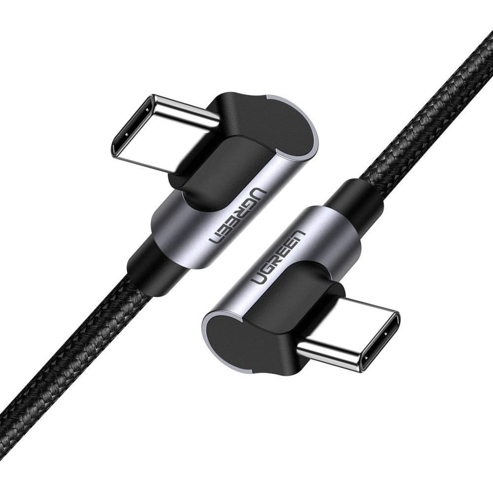 UGREEN Кабел C-C, 1m, 3A, Angled double /сив/ - US323 / 70529