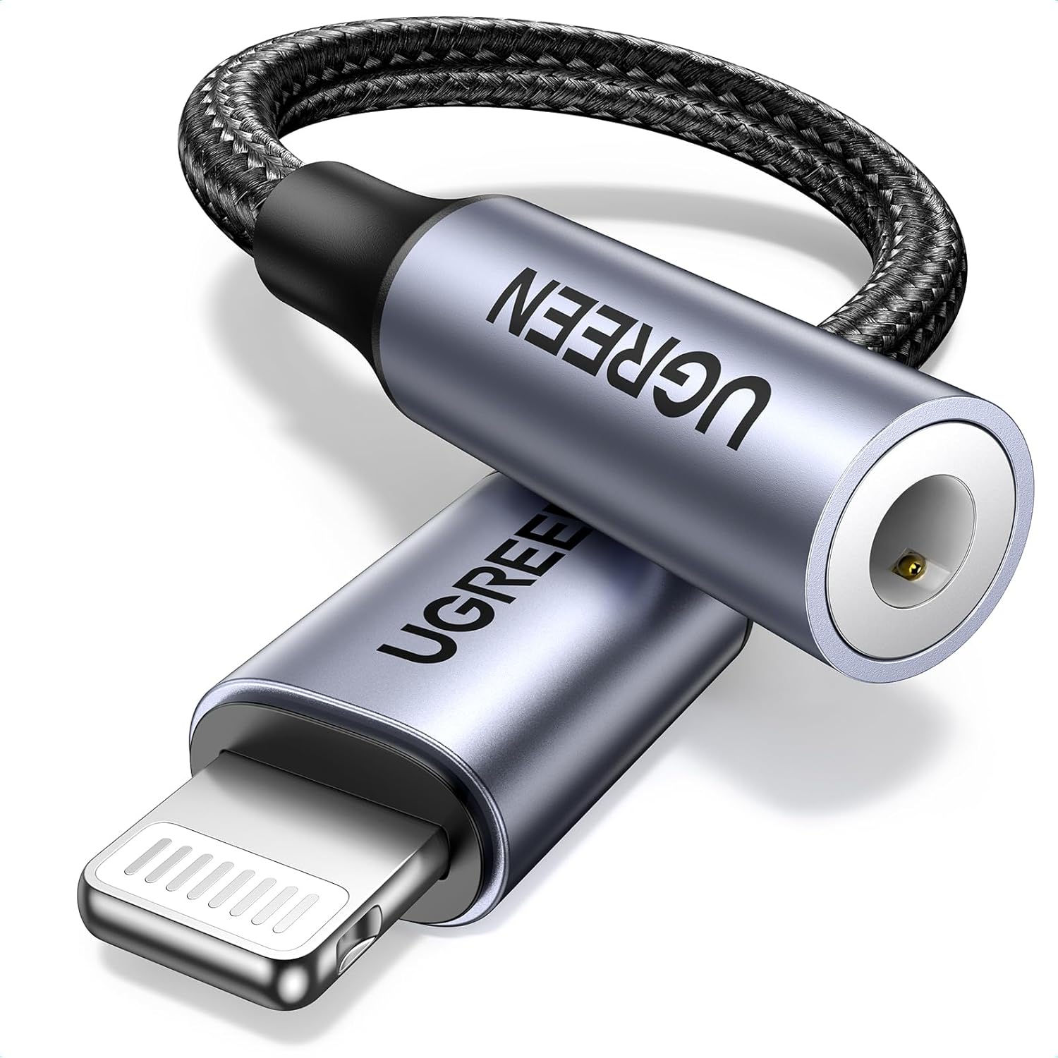 UGREEN Преходник Адаптер от Lightning /м/ към AUX/ж/ 3.5mm, 0,10m. /черен/ - US211 / 30756