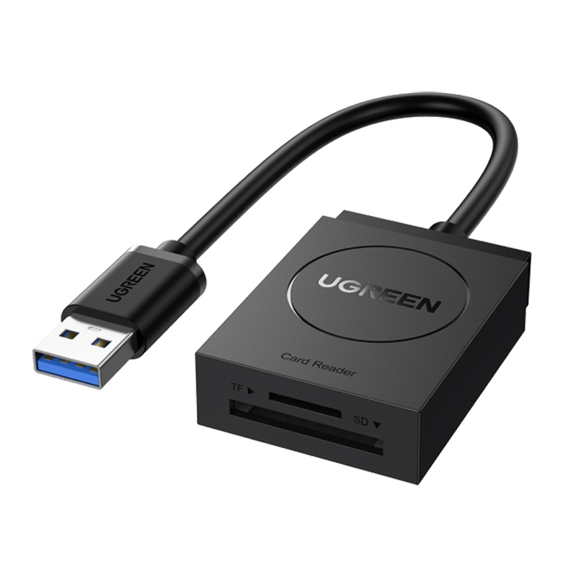 UGREEN Преходник Адаптер Card reader от USB-A (3.0) към SD/MicroSD /черен/ - CR127 / 20250