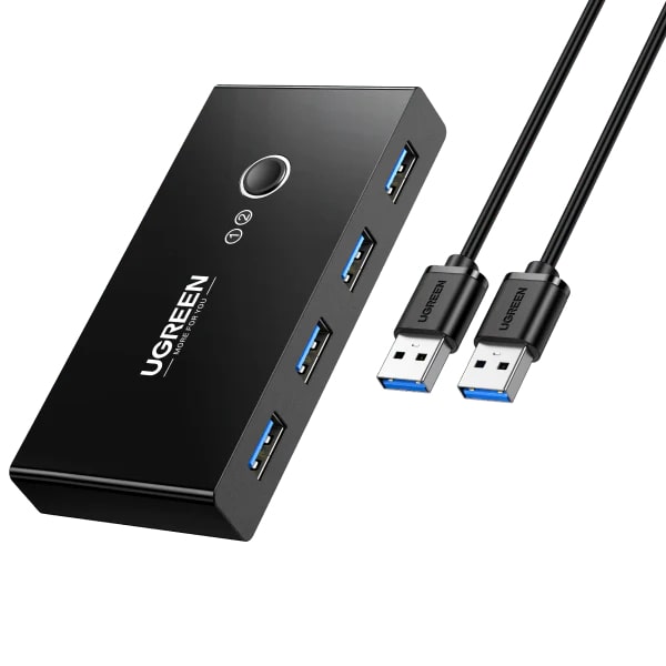 UGREEN Hub 2-in-4 out USB-A (3.0) Sharing Switch box /black/ - US216 / 30768