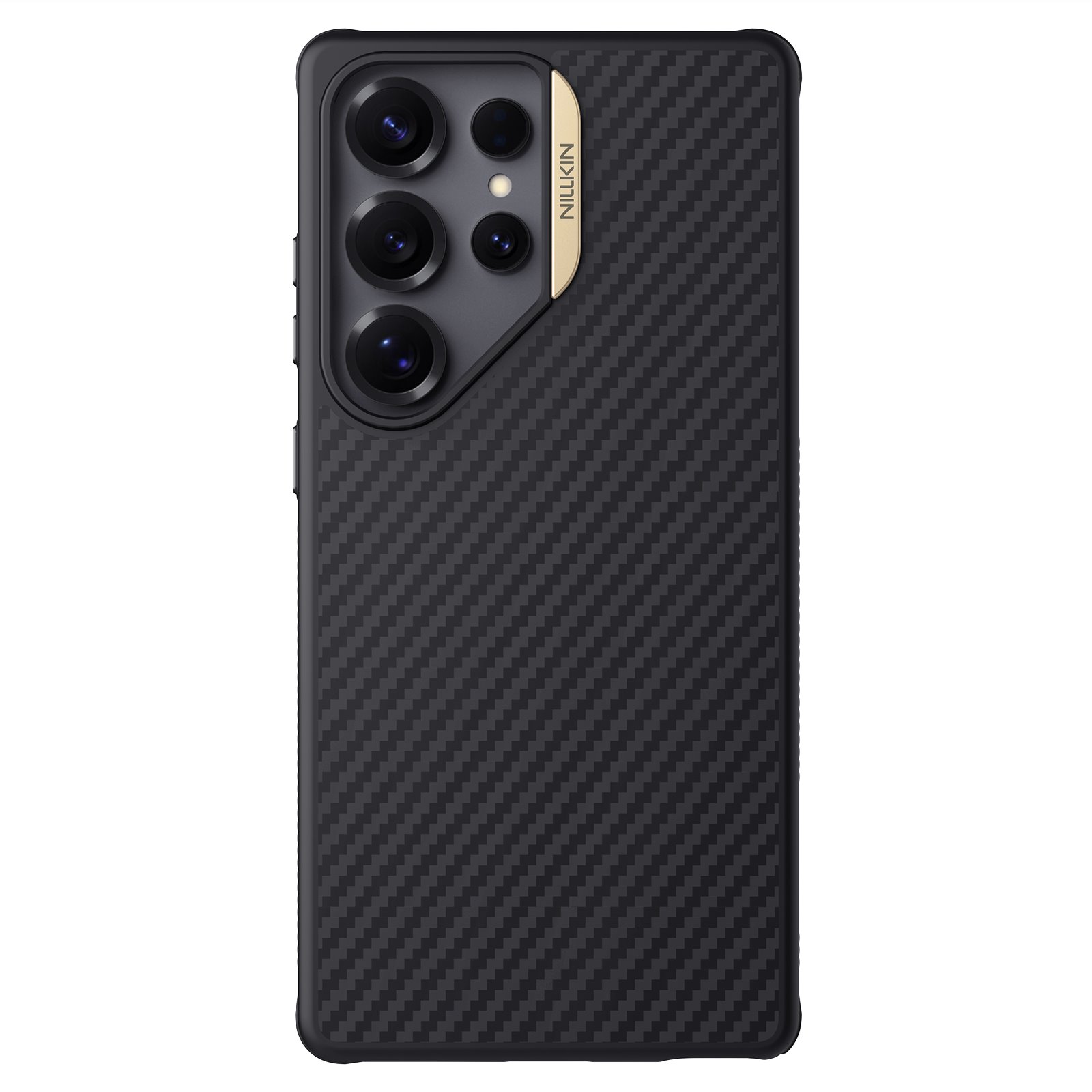 NILLKIN Калъф Samsung S25 Ultra, Synthetic Fiber PRO MagSafe Hard /черен+златно/