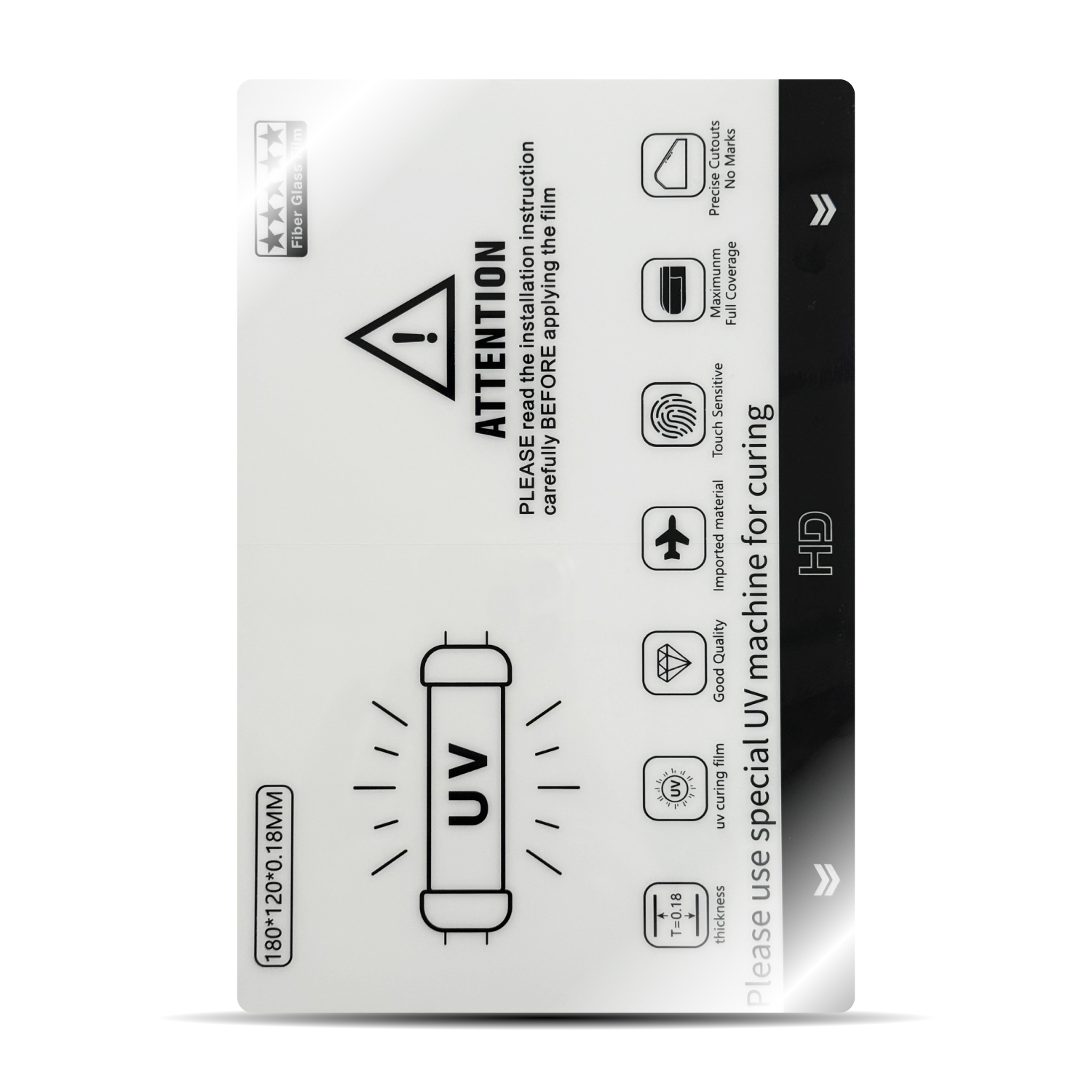Хидрогел UV 0.180 мм, D-king Smartphone LCD, UV HD, пакет /25бр/ 