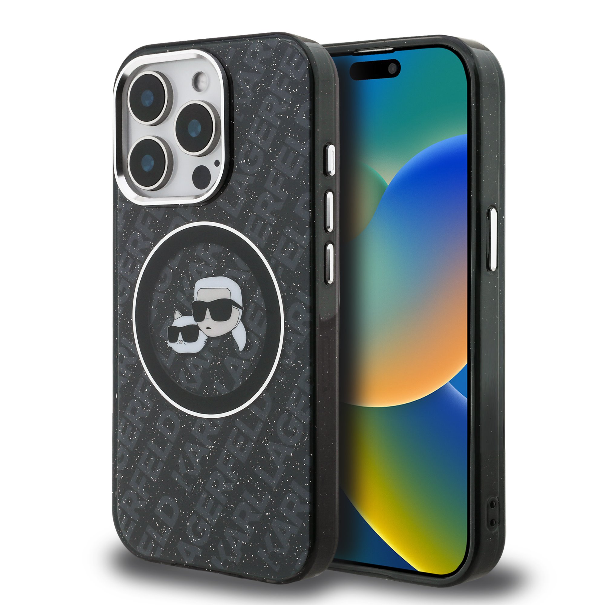 Karl Lagerfeld Калъф Apple iPhone 15 Pro Max, IML K/C Heads Repeated Logo MagSafe /черен/ - KLHMP15XHMKBKCHK