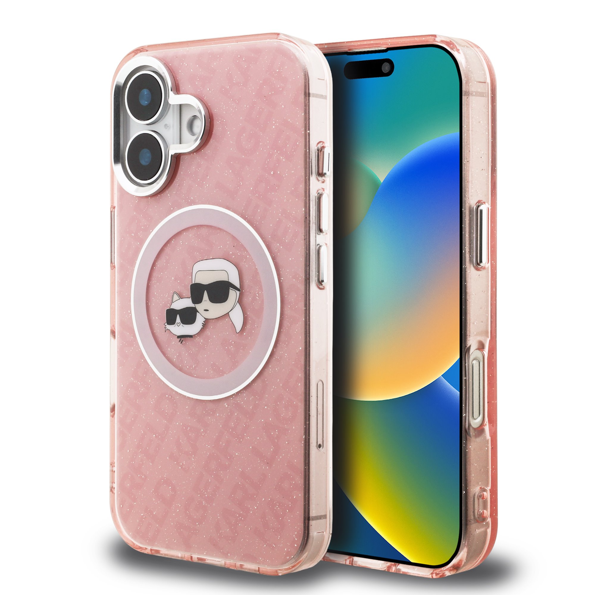 Karl Lagerfeld Калъф Apple iPhone 16, IML K/C Heads Repeated Logo MagSafe /розов/ - KLHMP16SHMKBKCHP