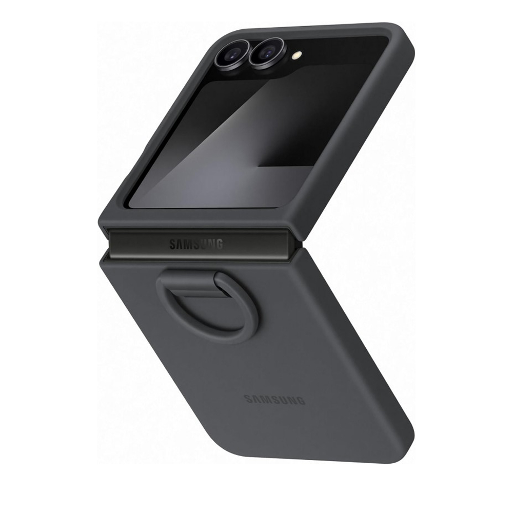 Калъф Silicone Cover with Ring Samsung Z Flip 7 FE EF-PF741TBE /черен/