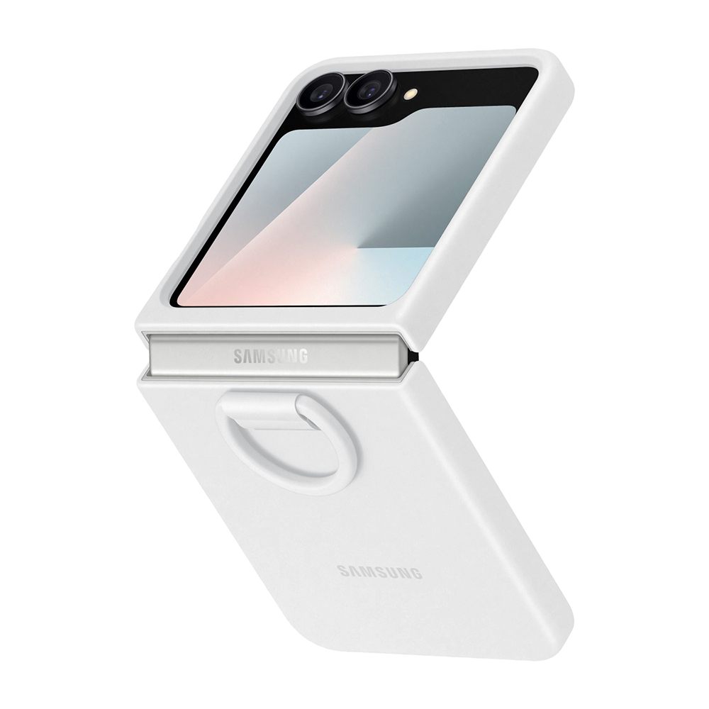 Калъф Silicone Cover with Ring Samsung Z Flip 7 FE EF-PF741TWE /бял/