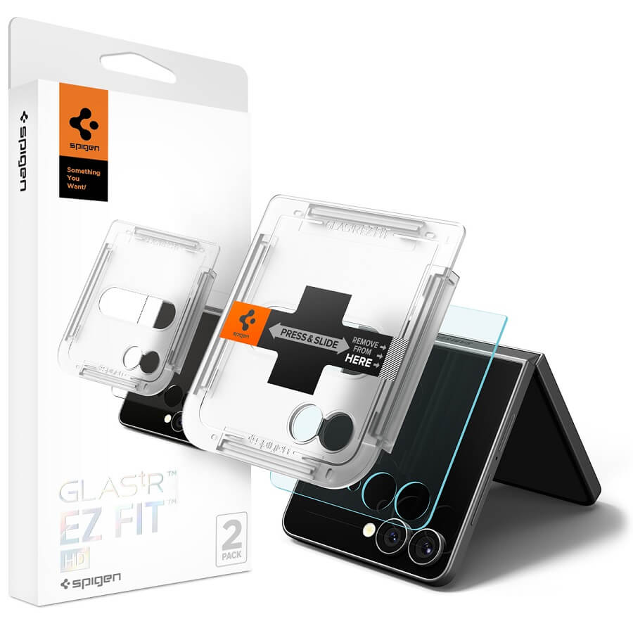 SPIGEN Tempered Glass tR.Ez Fit Samsung Z Flip 7, SET 2бр. Easy Fit /прозрачни/  - AGL09585