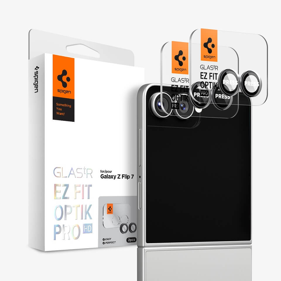 SPIGEN Camera Lens Optik Pro Glass tR.Ez Fit Samsung Z Flip 7, SET 2бр. /черни/ - AGL09587