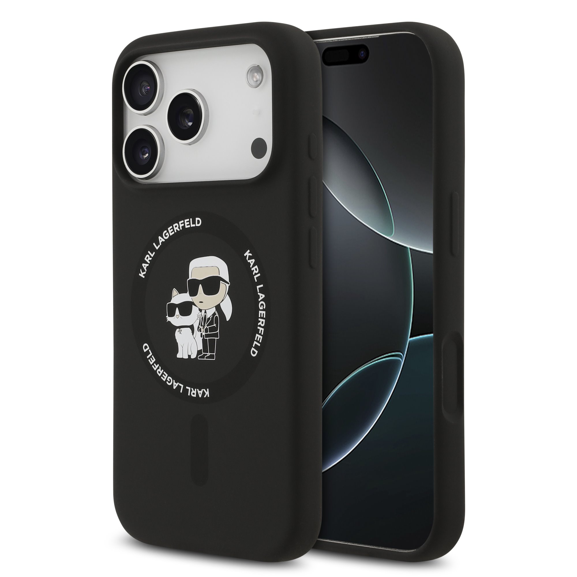 Karl Lagerfeld Калъф Apple iPhone 17 Pro, Liquid Silicone K/C MagSafe /черен/ - KLHMP17LSCMKCRHK