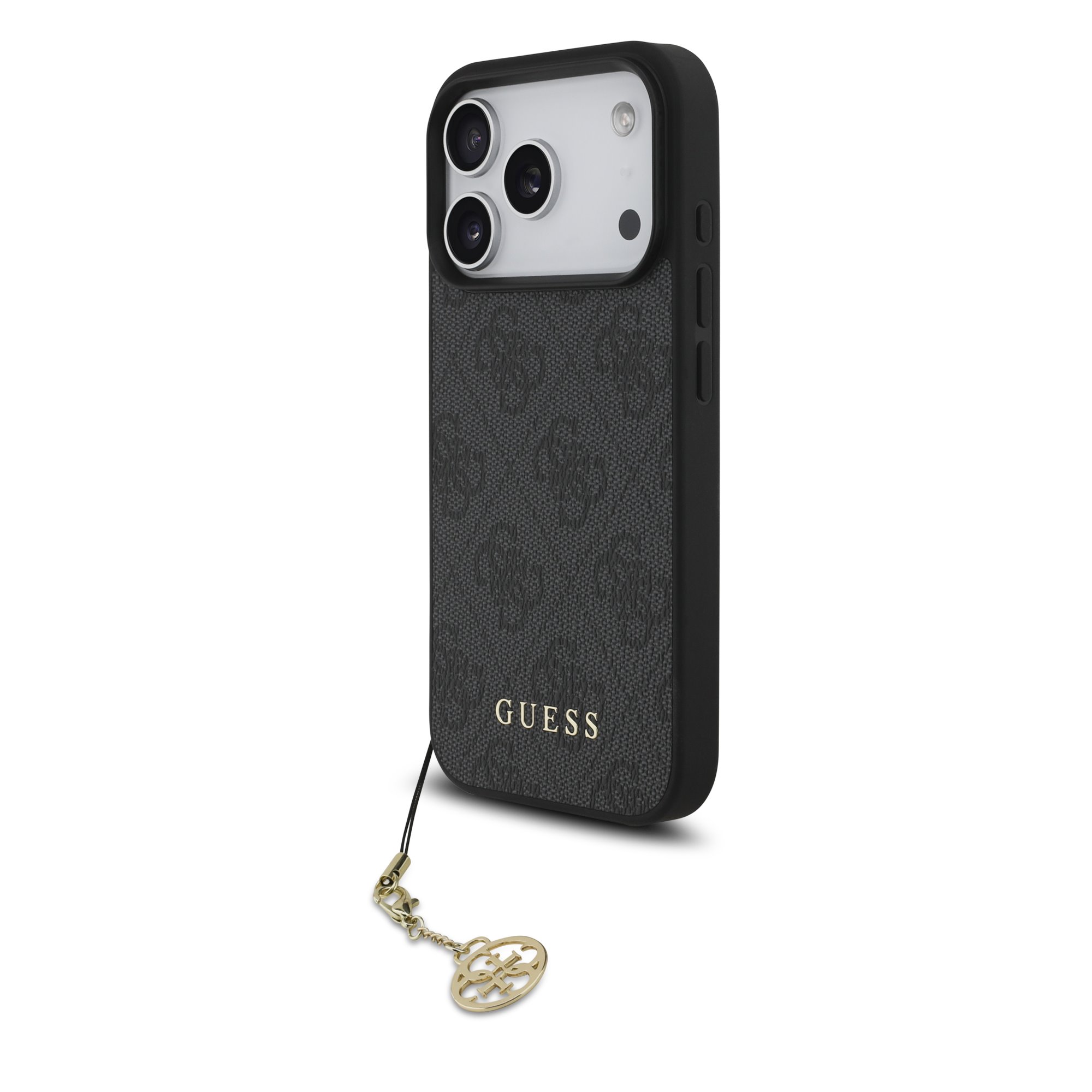 GUESS Калъф Apple iPhone 17 Pro Max, 4G Charm Tone on Tone, сив - GUHMP17XGF4GCK