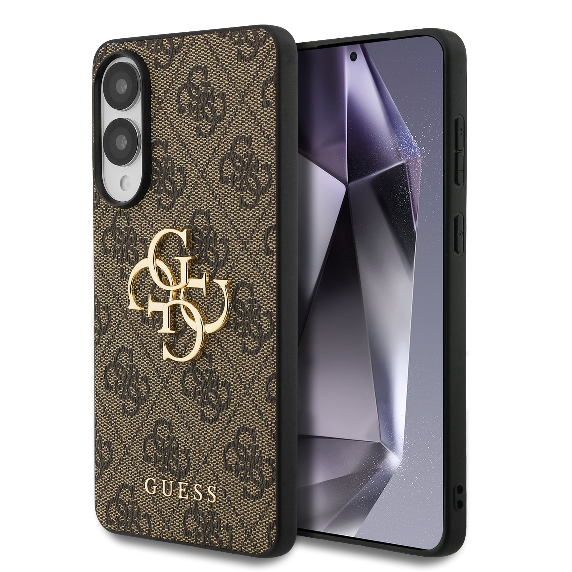 GUESS Калъф Samsung S25 Edge, 4G Metal Logo, кафяв - GUHCS25E4GMGBR