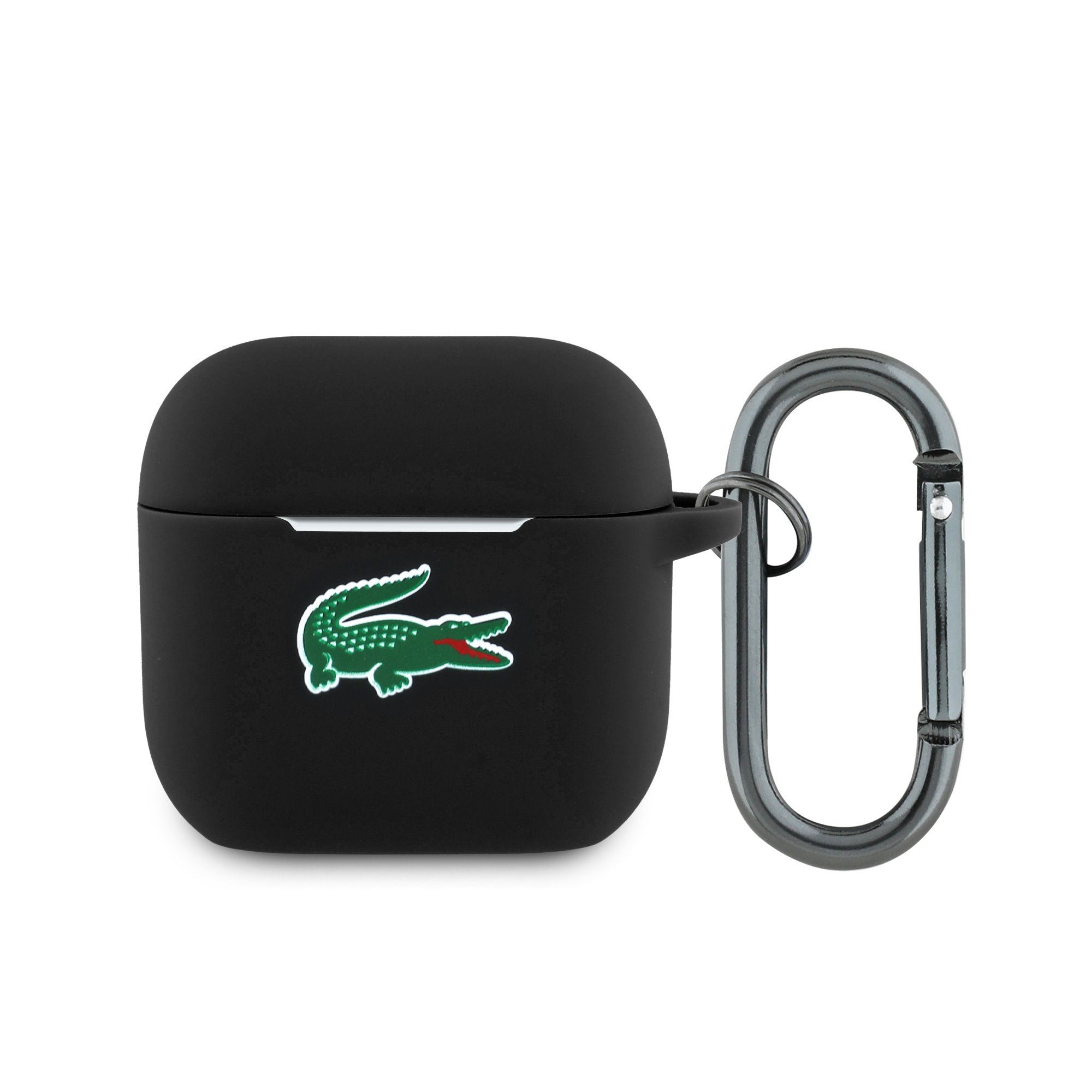 LACOSTE Case Airpods 4, Liquid Silicone Croc Logo, black - LCA4SLOK