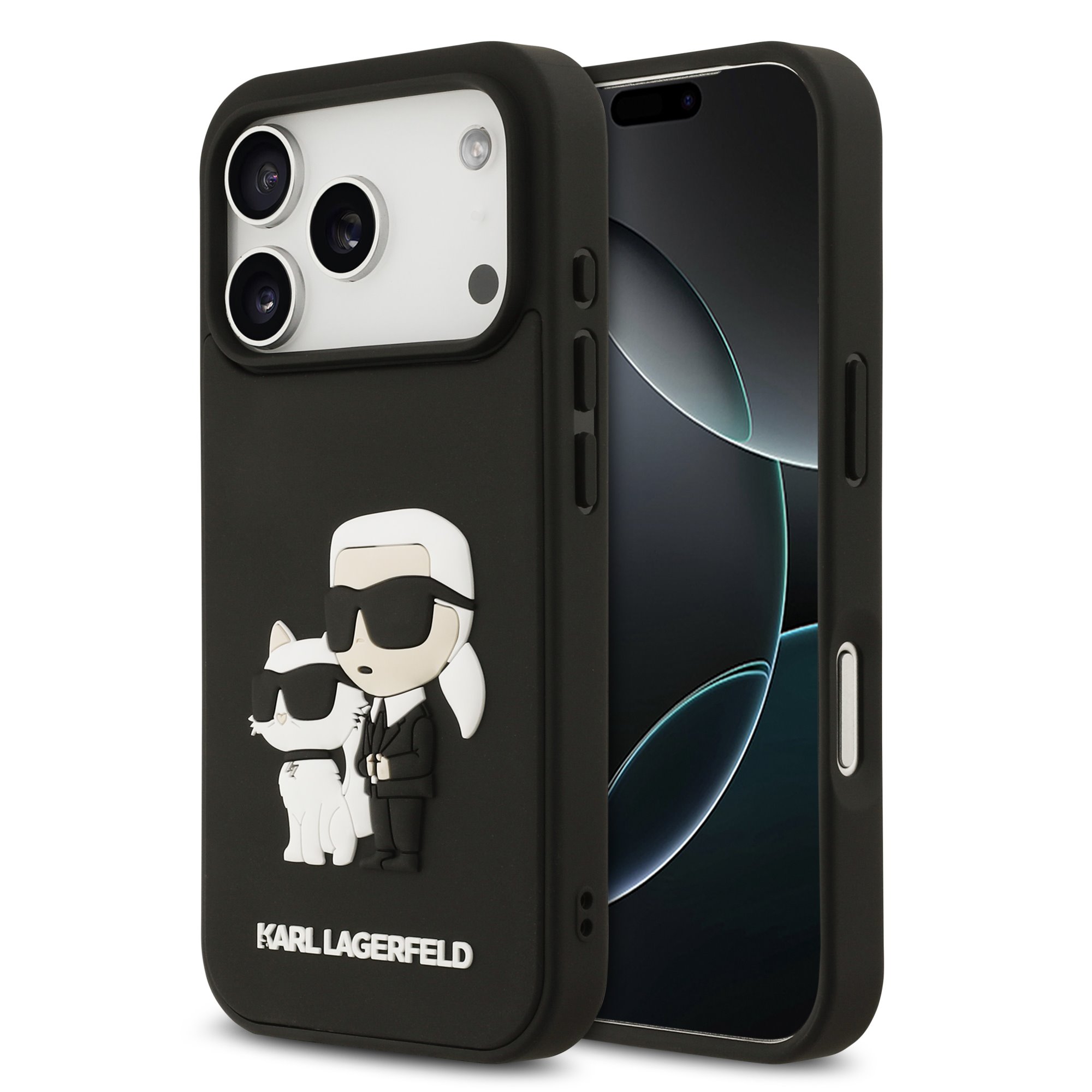 Karl Lagerfeld Калъф Apple iPhone 17 Pro Max, 3D Rubber K/C /черен/ - KLHCP17X3DRKCNK