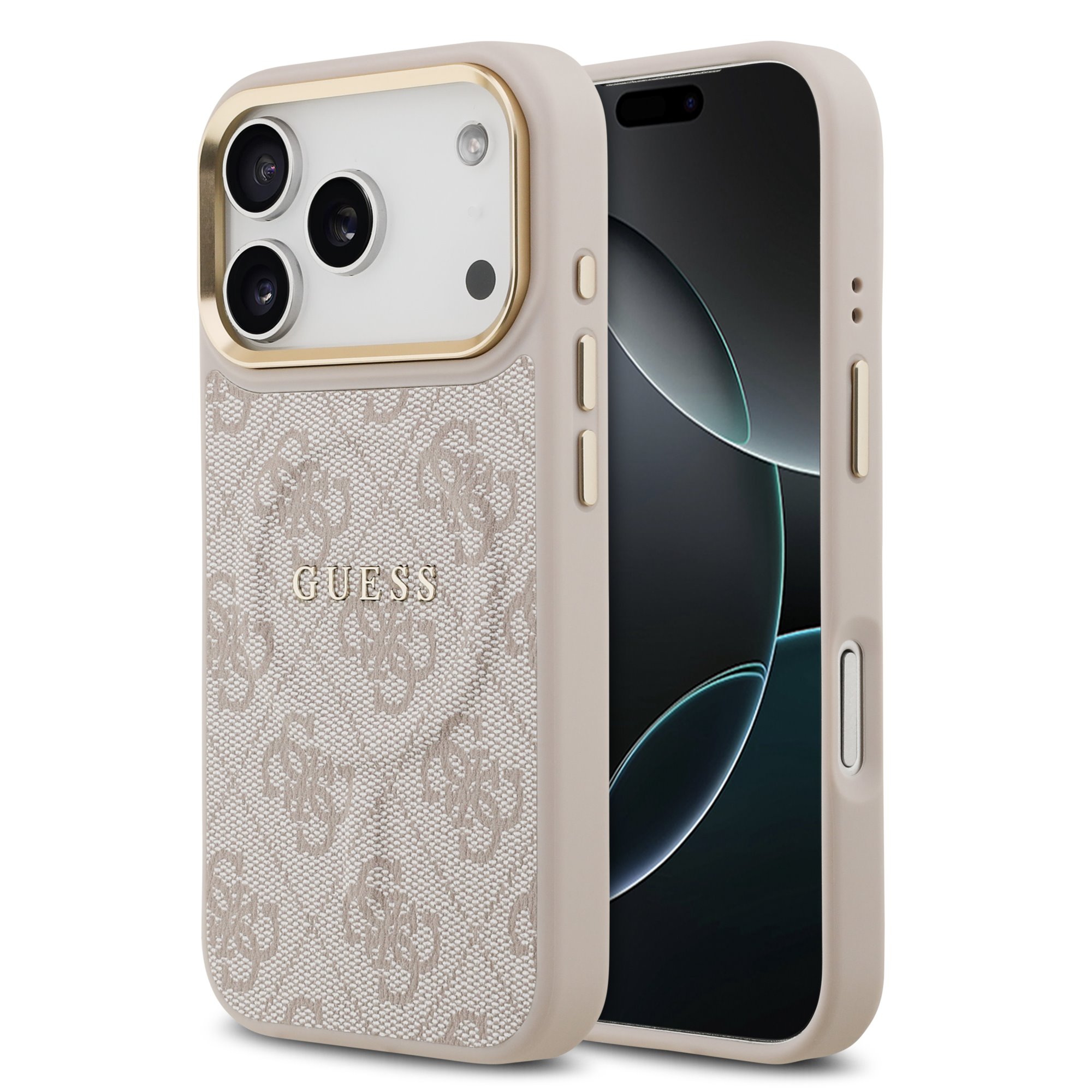 GUESS Калъф Apple iPhone 17 Pro Max, PU Leather 4G Gold Frame MagSafe, розов - GUHMP17XP4MSEGCP