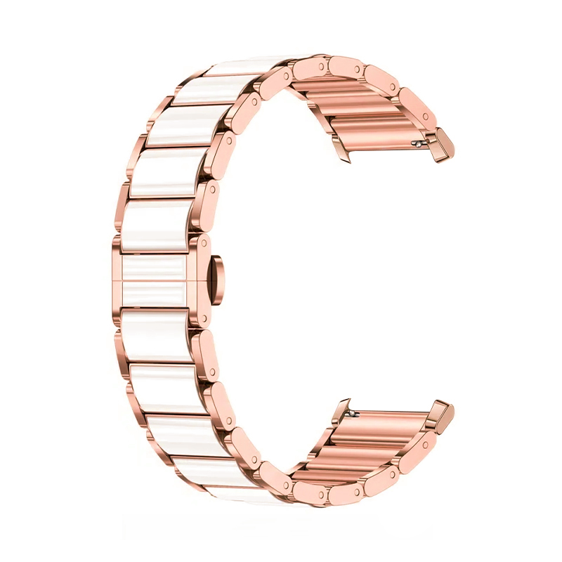 Каишка за Smart Watch 18мм, Ceramic Strap frame, керамична /бяла и розово злато/
